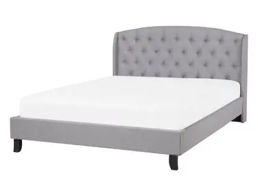 Cama Tela BORDEAUX 140 x 200 cm Gris claro - Dormitorio