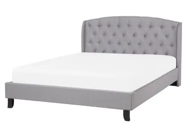 Cama Tela BORDEAUX 160 x 200 cm Gris claro - Dormitorio