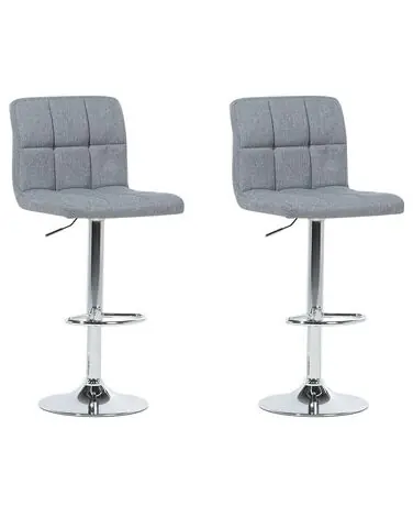 Conjunto de 2 sillas de bar MARION giratoria Gris claro - Comedor