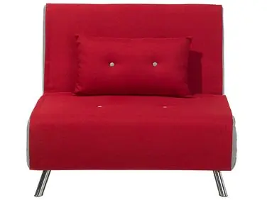 Sofá cama individual FARRIS Tela Rojo - Sala de estar