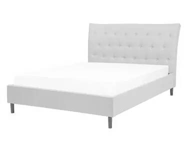 Cama Tela SAVERNE 140 x 200 cm Gris claro - Dormitorio
