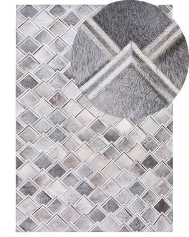 Alfombra AGACLI Gris 160 x 230 cm Piel - Accesorios decorativos