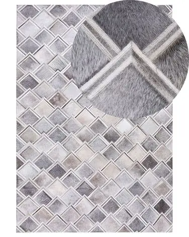 Alfombra AGACLI Gris 140 x 200 cm Piel - Accesorios decorativos