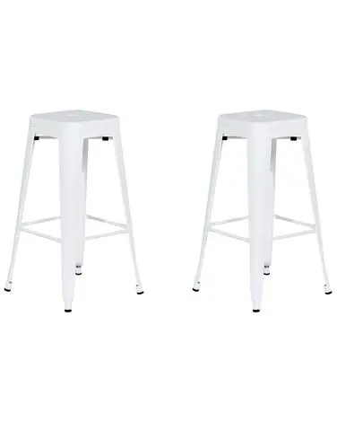 Conjunto de 2 sillas de bar CABRILLO Metal Blanco - Comedor