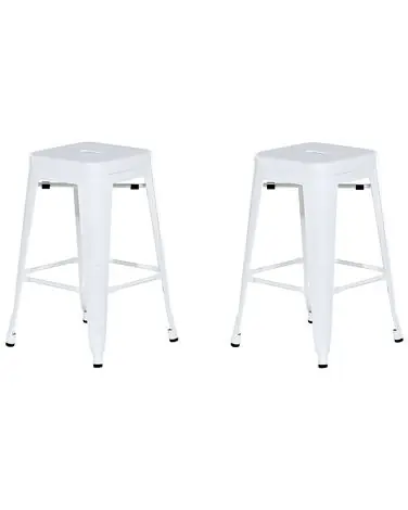 Conjunto de 2 sillas de bar CABRILLO Metal Blanco - Comedor