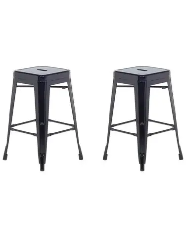 Conjunto de 2 sillas de bar CABRILLO Metal Negro - Comedor