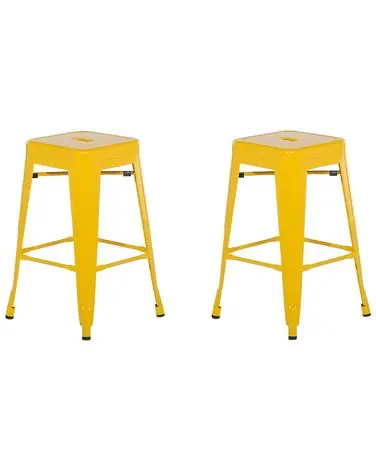 Conjunto de 2 sillas de bar CABRILLO Metal Amarillo - Comedor