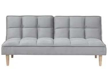 Sofa Bed 3 Seater SILJAN Fabric Light Grey Grey - Living Room