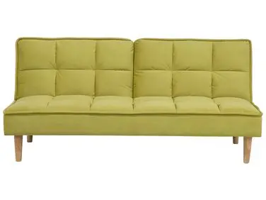 Sofa Bed 3 Seater SILJAN Fabric Olive Green - Living Room