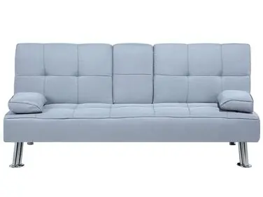 Sofa Bed 3 Seater ROXEN Fabric Light Grey - Living Room