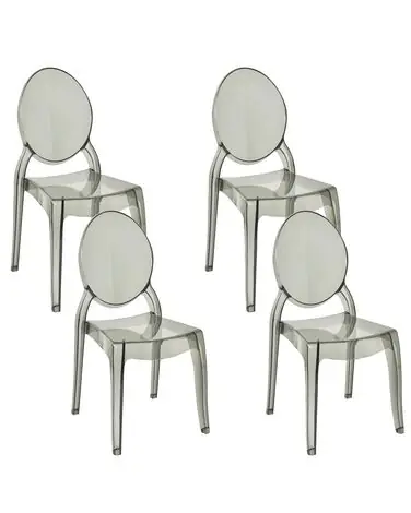 Set of 4 Dining Chairs MERTON Black - Dining Room