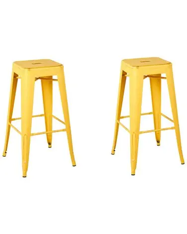 Conjunto de 2 sillas de bar CABRILLO Metal Amarillo - Comedor