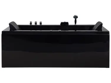 Bañera de hidromasaje LED esquinera VARADERO Derecha 183 x 90 cm Negro - Baño