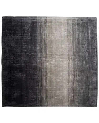 Alfombra ERCIS Negro 200 x 200 cm Viscosa - Accesorios decorativos