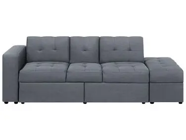 Sofa Bed 3 Seater FALSTER Fabric Dark Grey with Storage - Living Room