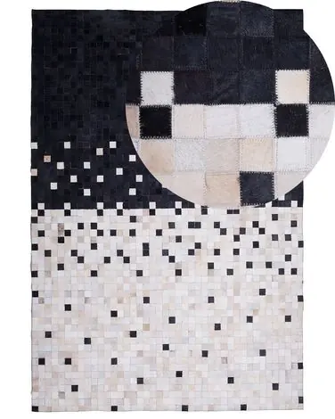 Alfombra ERFELEK Negro 140 x 200 cm Piel - Accesorios decorativos
