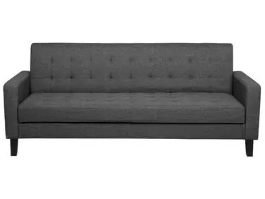 Sofa Bed 3 Seater VEHKOO Fabric Dark Grey - Living Room