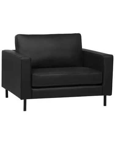 Armchair SAVALEN Leather Black - Living Room