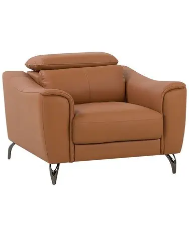 Armchair NARWIK Leather Brown - Living Room