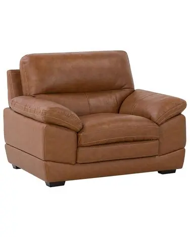 Armchair HORTEN Faux Leather Brown - Living Room