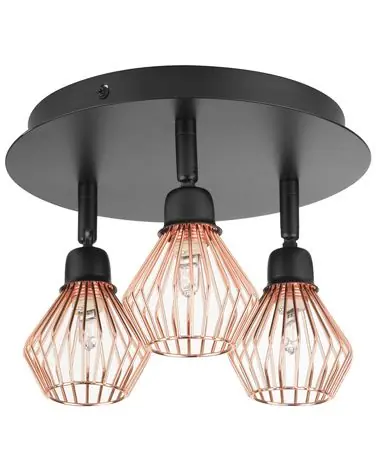 3 Light Spotlight VOLGA Adjustable Metal Black - Home Accessories