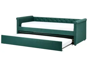 Trundle Bed Fabric LIBOURNE 90 x 200 cm (EU Single) Dark Green - Bedroom