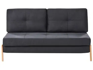 Sofa Bed 2 Seater EDLAND Fabric Black - Living Room