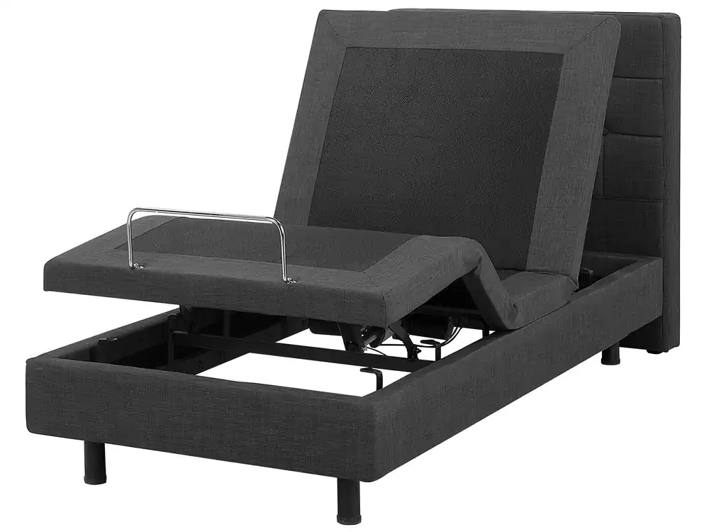 Adjustable Bed Fabric DUKE 90 x 200 cm (EU Single) Dark Grey - Bedroom