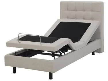 Adjustable Bed Fabric DUKE 90 x 200 cm (EU Single) Beige - Bedroom