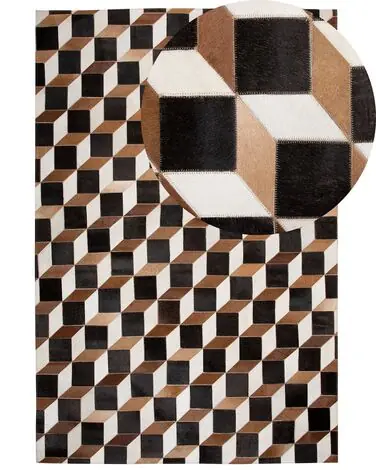Alfombra ALPKOY Marrón 140 x 200 cm Piel - Accesorios decorativos