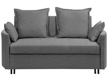 Sofa Bed 2 Seater HOVIN Fabric Grey - Living Room