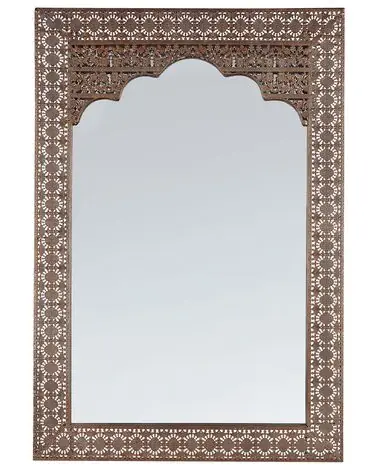 Wall Mirror PALI 60 cm 90 cm Metal Copper - Home Accessories