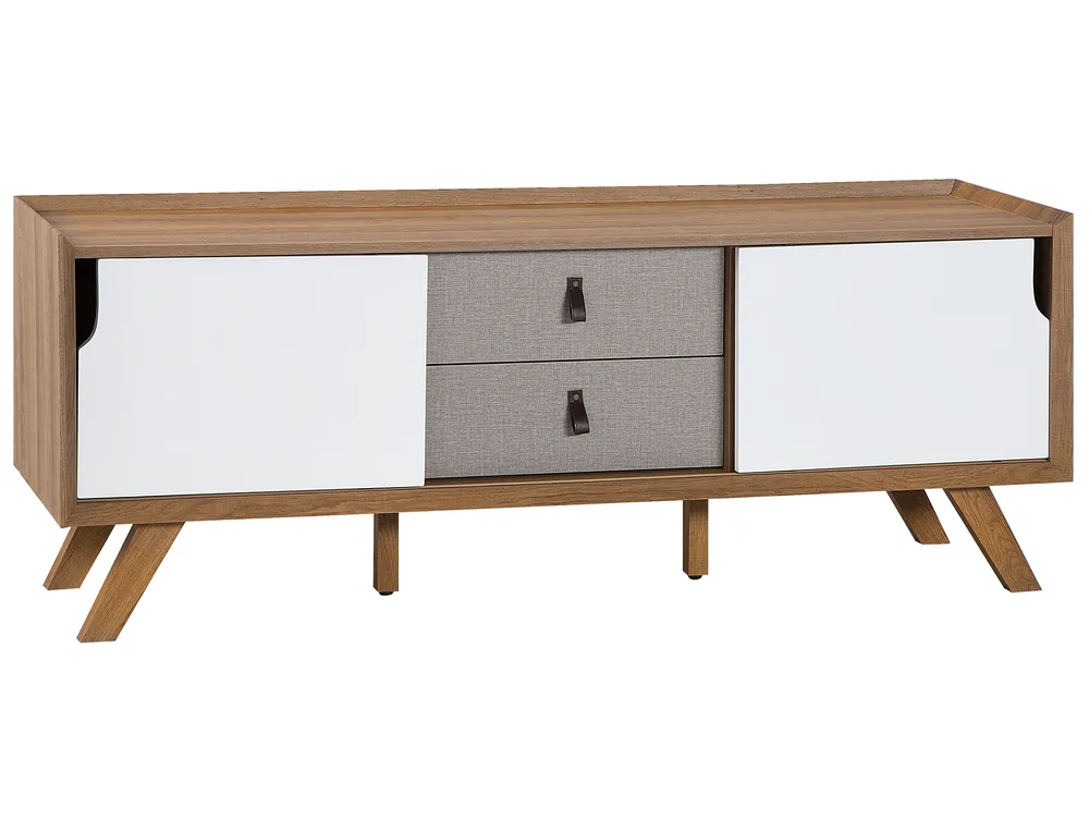 TV Stand ACTON Brown/ White - Living Room
