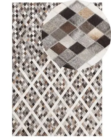 Alfombra AKDERE Marrón 160 x 230 cm Piel - Accesorios decorativos
