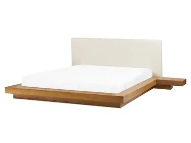 Waterbed Faux Leather ZEN 160 x 200 cm (EU King Size) Natural Ash Wood - Bedroom
