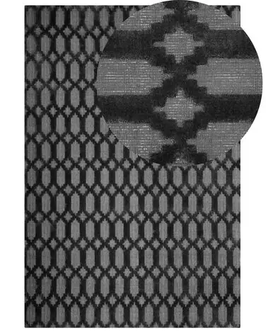 Alfombra CIZRE Gris oscuro 140 x 200 cm Viscosa - Accesorios decorativos