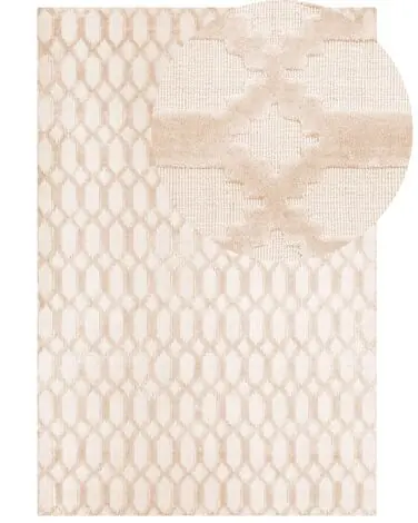 Alfombra CIZRE Beige 140 x 200 cm Viscosa - Accesorios decorativos
