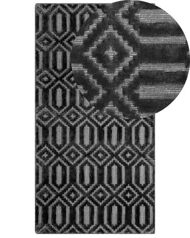 Alfombra ADATEPE Gris oscuro 80 x 150 cm Viscosa - Accesorios decorativos