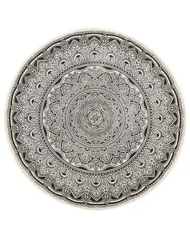 Alfombra HIZAN Negro ø 120 cm Algodón - Accesorios decorativos