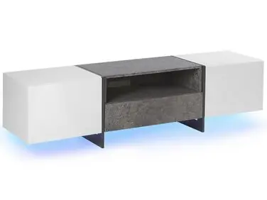 TV Stand LED RUSSEL Grey Concrete Effect - Living Room