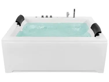 Bañera de hidromasaje LED esquinera SALAMANCA 183 x 142 cm Blanco - Baño