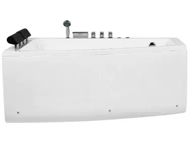 Bañera de hidromasaje LED esquinera SERRANA Derecha 182 x 121 cm Blanco - Baño