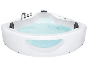 Bañera de hidromasaje LED esquinera TOCOA 205 x 146 cm Blanco - Baño