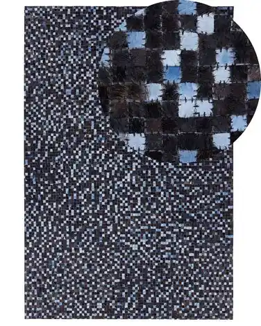 Alfombra IKISU Marrón oscuro 140 x 200 cm Piel - Accesorios decorativos