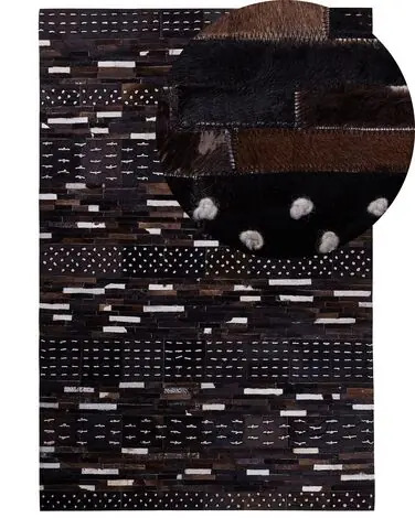 Alfombra AKSEKI Marrón oscuro 140 x 200 cm Piel - Accesorios decorativos