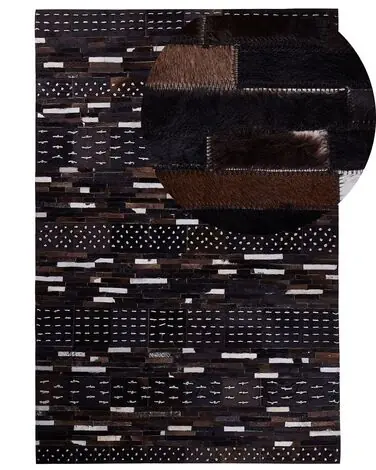 Alfombra AKSEKI Marrón oscuro 160 x 230 cm Piel - Accesorios decorativos