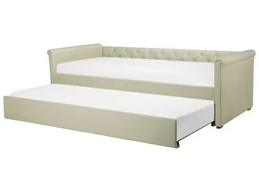 Trundle Bed Fabric LIBOURNE 80 x 200 cm (EU Small Single) Beige - Bedroom