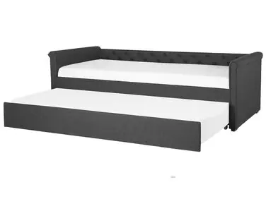 Trundle Bed Fabric LIBOURNE 80 x 200 cm (EU Small Single) Dark Grey - Bedroom