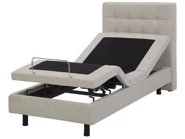 Adjustable Bed Fabric DUKE 80 x 200 cm (EU Small Single) Beige - Bedroom