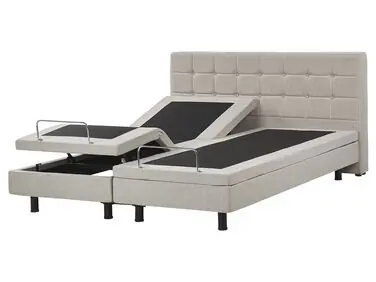 Adjustable Bed Fabric DUKE 160 x 200 cm (EU King Size) Beige - Bedroom
